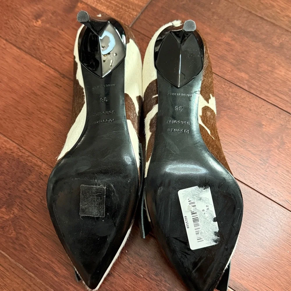 NIB Proenza Schouler Italy Toscana Pony Hair Rotterdam Leather Bow Heels - Picture 8 of 9